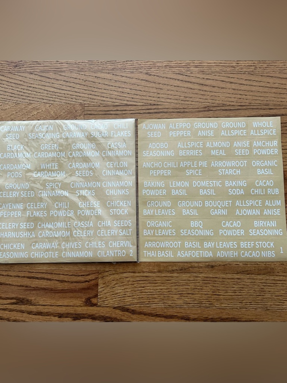 Spice Labels